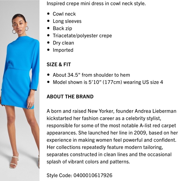 A.L.C Cowl Neck Mini Dress - Picture 5 of 16